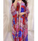 Gandoura élégante à imprimé patchwork oriental