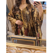 Gandoura élégante à imprimé patchwork oriental