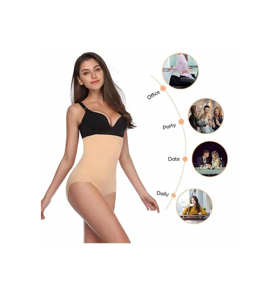Culotte amincissante taille haute pour femme – Beige Culotte amincissante taille haute pour femme – Beige