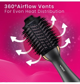 Brosse à air chaud professionnelle VGR V-492 avec moteur à courant continu, revêtement en céramique
