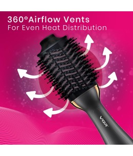 Brosse à air chaud professionnelle VGR V-492 avec moteur à courant continu, revêtement en céramique