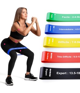 Bande 5Pcs de résistance élastique extensible pour l’entraînement