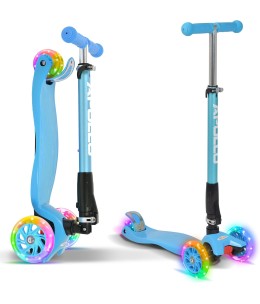 Trottinette Kids Whiz LED pour Les Enfants à partir de 3 Ans – Pliable – Charge Jusqu’à 60 kg – avec Guidon anodisé réglable e