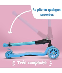 Trottinette Kids Whiz LED pour Les Enfants à partir de 3 Ans – Pliable – Charge Jusqu’à 60 kg – avec Guidon anodisé réglable e