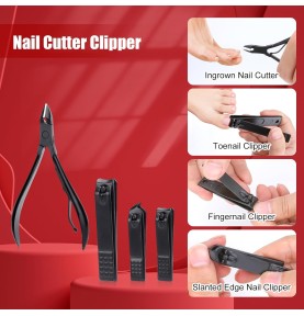 Kit Manucre Pedicure, 18pcs Ensemble de Coupe-Ongles Professionnel, Coupe-Cuticule en Acier Inoxydable, Kit de Manucure de Péd