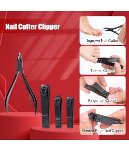 Kit Manucre Pedicure, 18pcs Ensemble de Coupe-Ongles Professionnel, Coupe-Cuticule en Acier Inoxydable, Kit de Manucure de Péd