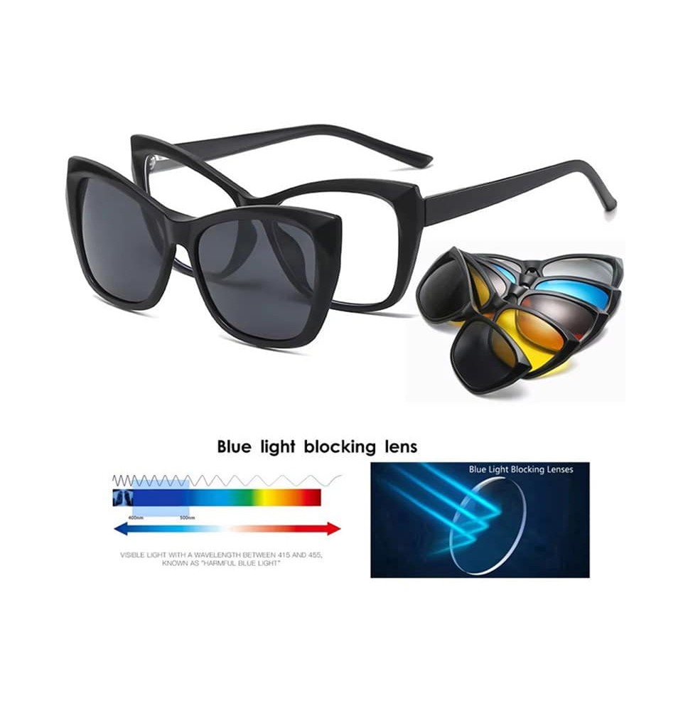Lunettes de soleil magnétiques œil de chat Polarisée 6 en 1 Lunettes de soleil magnétiques œil de chat Polarisée 6 en 1