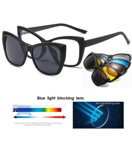 Lunettes de soleil magnétiques œil de chat Polarisée 6 en 1