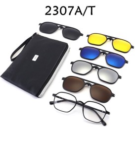 Monture de lunettes de soleil 6 en 1 pour hommes et femmes, Clip magnétique optique polarisé Réf 2307A