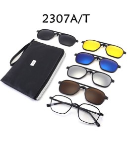 Monture de lunettes de soleil 6 en 1 pour hommes et femmes, Clip magnétique optique polarisé Réf 2307A