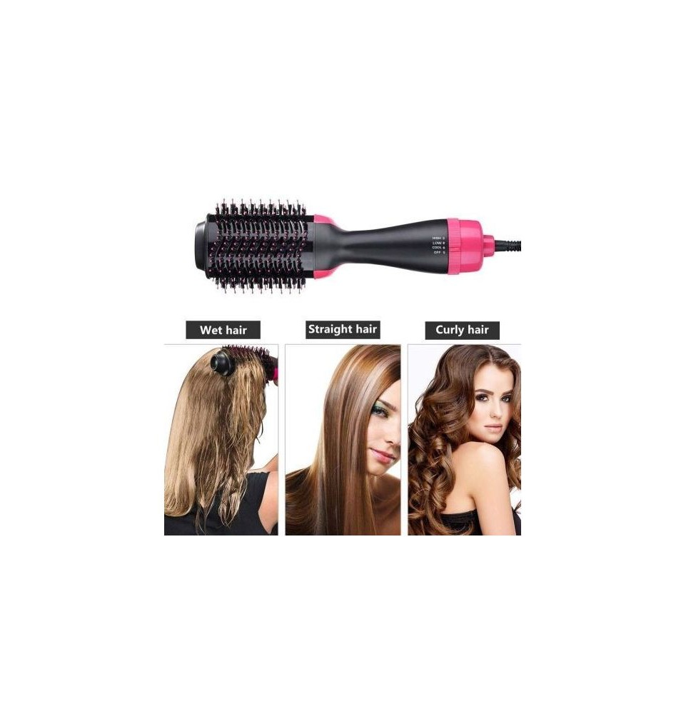 Brosse Chauffante soufflante Sèche-Cheveux – 3 en1 – Rotatif 360° Lissante boucle Brosse Chauffante soufflante Sèche-Cheveux – 3 en1 – Rotatif 360° Lissante boucle