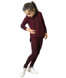 jogging pour fillette  Rouge Bordeaux