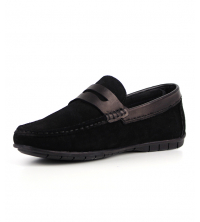 Mocassin homme Daim Noir