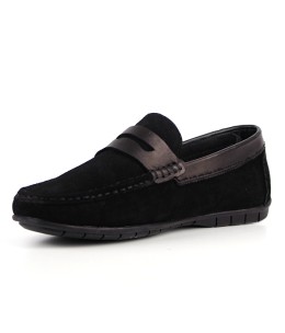 Mocassin homme Daim Noir