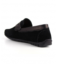 Mocassin homme Daim Noir