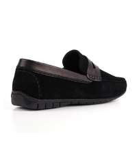 Mocassin homme Daim Noir