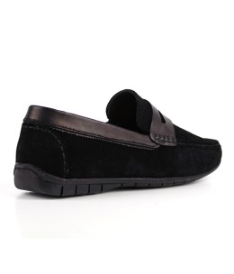 Mocassin homme Daim Noir