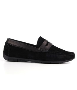 Mocassin homme Daim Noir