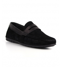 Mocassin homme Daim Noir