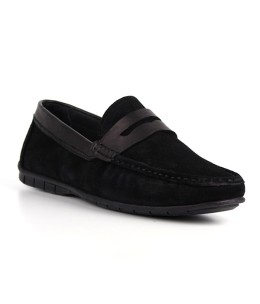 Mocassin homme Daim Noir