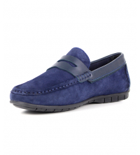 Mocassin homme Daim Bleu marine