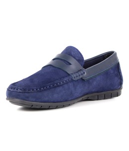 Mocassin homme Daim Bleu marine