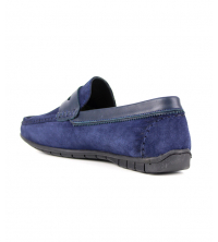 Mocassin homme Daim Bleu marine