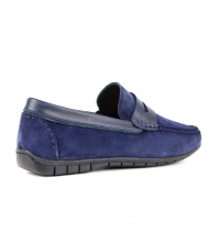 Mocassin homme Daim Bleu marine