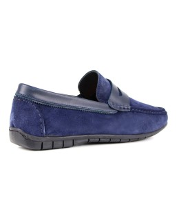 Mocassin homme Daim Bleu marine