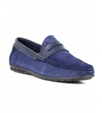 Mocassin homme Daim Bleu marine