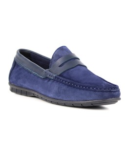 Mocassin homme Daim Bleu marine