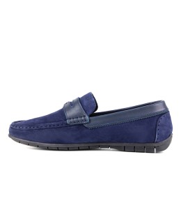 Mocassin homme Daim Bleu