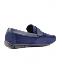 Mocassin homme Daim Bleu