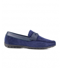 Mocassin homme Daim Bleu