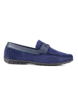 Mocassin homme Daim Bleu