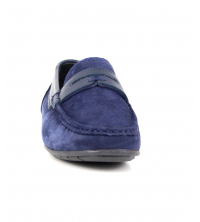 Mocassin homme Daim Bleu