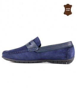 Mocassin homme Daim Bleu marine