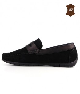 Mocassin homme Daim Noir