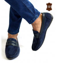 Mocassin homme Daim Bleu marine