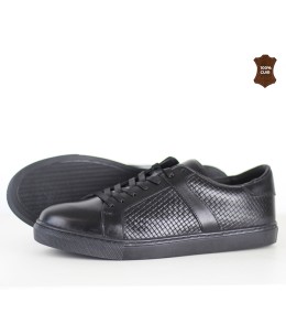 Chaussure homme cuir effet  torsadé Noir