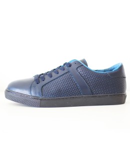 Chaussure homme cuir effet  torsadé Bleu