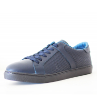 Chaussure homme cuir effet  torsadé Bleu