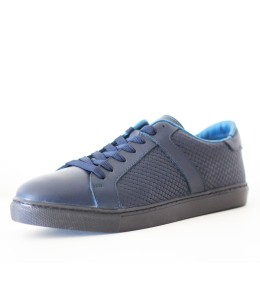 Chaussure homme cuir effet  torsadé Bleu