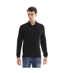 Polo manches longues -NOIR