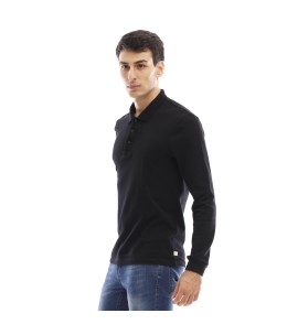 Polo manches longues -NOIR