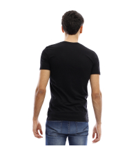 T-shirt manches courtes col V - Noir