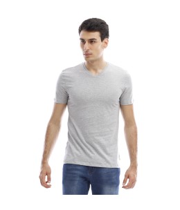 T-shirt manches courtes col V - Gris