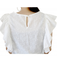 Blouse a volants superposés en broderie anglaise