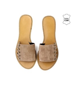 mule cuir fil deco