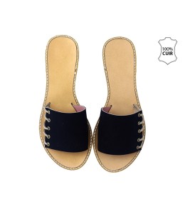 mule cuir fil deco